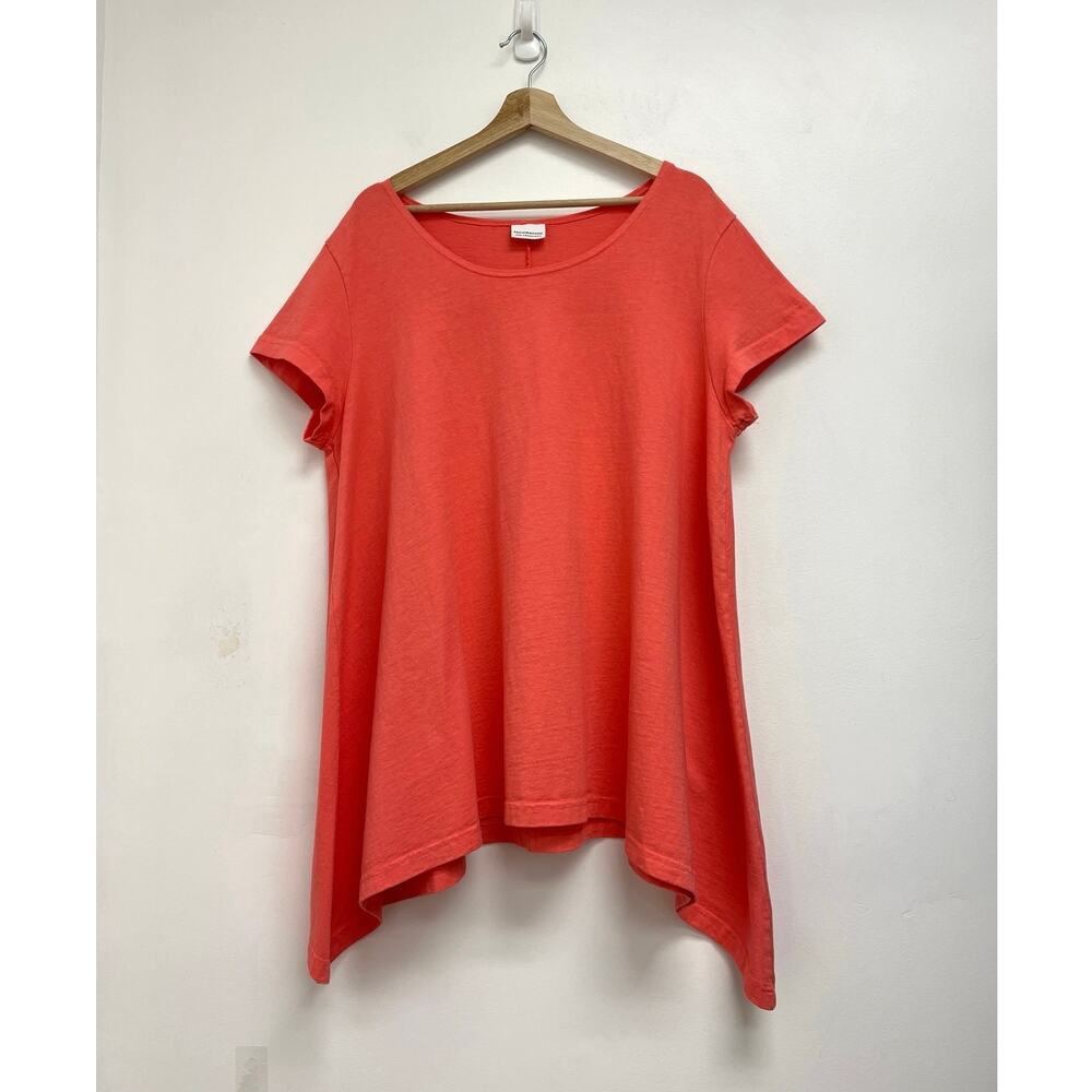 Bryn Walker Pacific Cotton Charlie Asymmetrical Lagenlook Short Sleeve Top XL